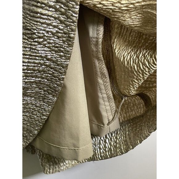 Ralph Lauren Golden Cocktail Shimmer Dress Women's Size 10 Cowl Neck Gathered - Picture 6 of 9